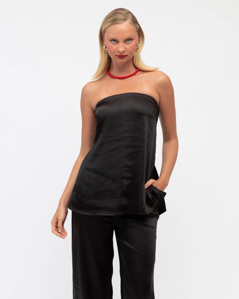 Sally Strapless Satin Top
