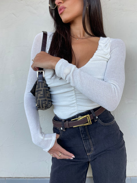 Mina Gold Leather Belt