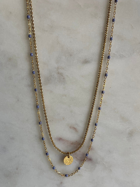 Violet Double Chain Necklace
