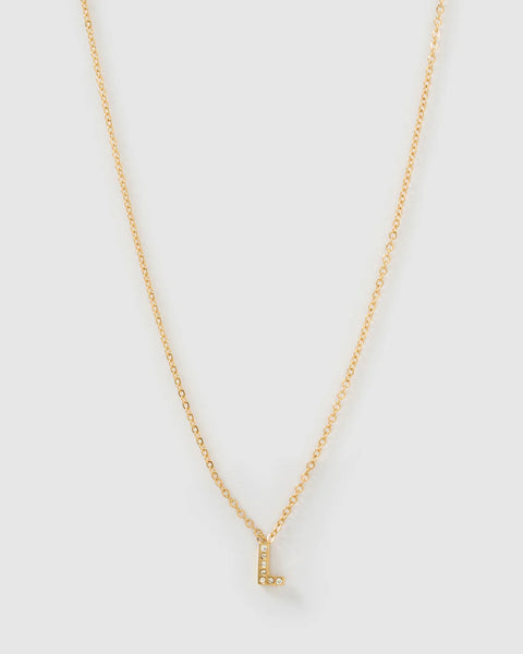 Mini Initial Stone Necklace