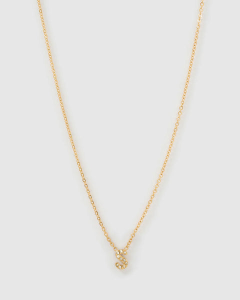 Mini Initial Stone Necklace