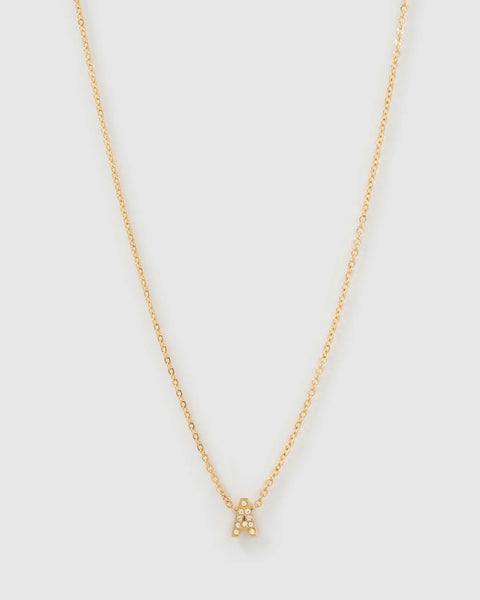 Mini Initial Stone Necklace