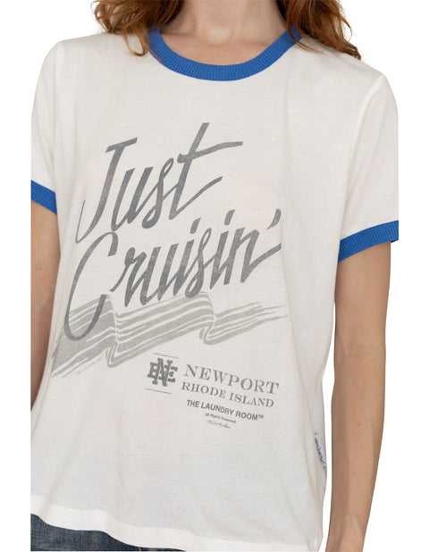 Just Cruisin Rhode Island Perfect Ringer Tee
