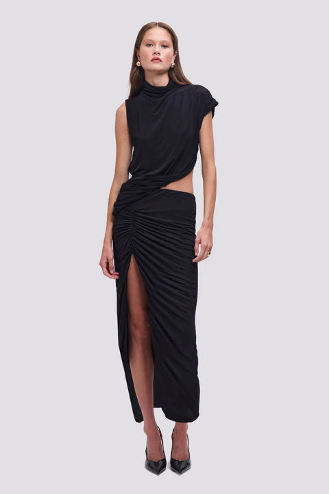 KayKay Draped Cut-Out Maxi Dress