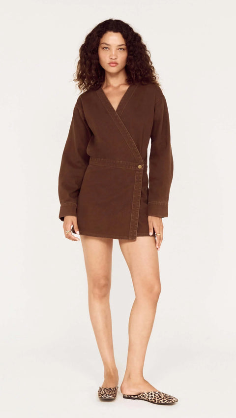 PRE ORDER - Kiara Wrap Mini Denim Dress