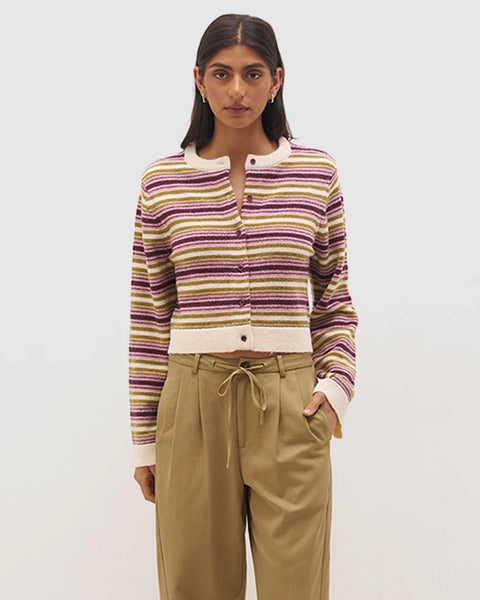 ORCHID STRIPE CARDIGAN