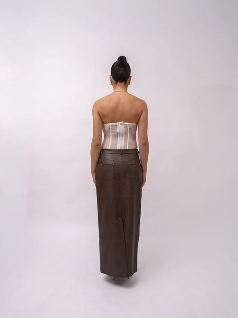 Victoria Faux Leather Maxi Skirt