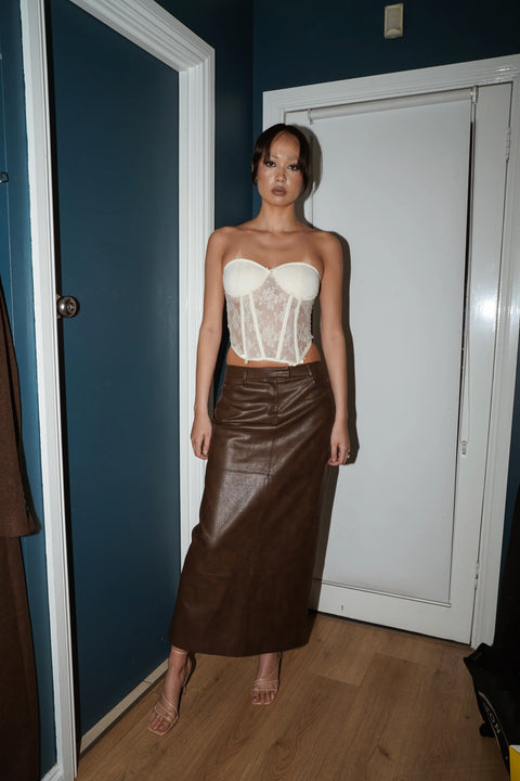 Victoria Faux Leather Maxi Skirt