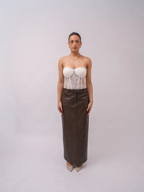 Victoria Faux Leather Maxi Skirt