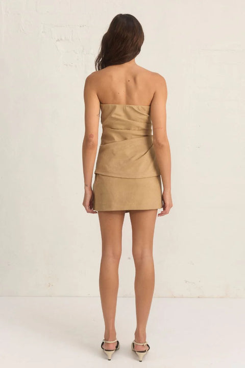 SOLANA SUEDE STRAPLESS TOP (final sale)