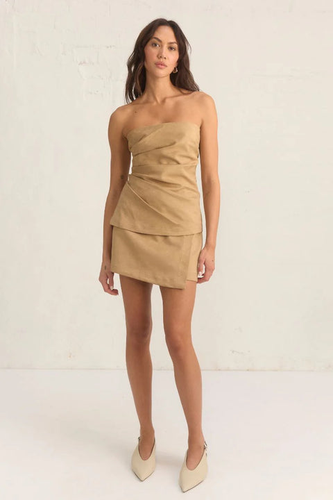 SOLANA SUEDE STRAPLESS TOP (final sale)