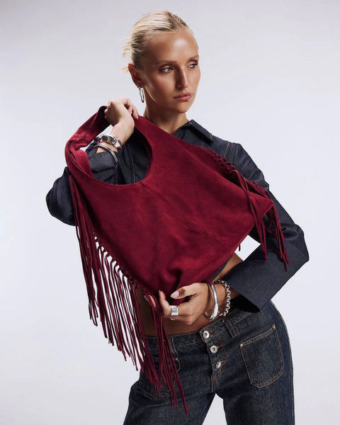 The Tassia in Burgundy Suede