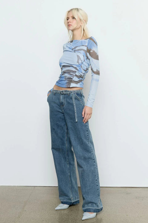 WHIRL MESH LONGSLEEVE TOP