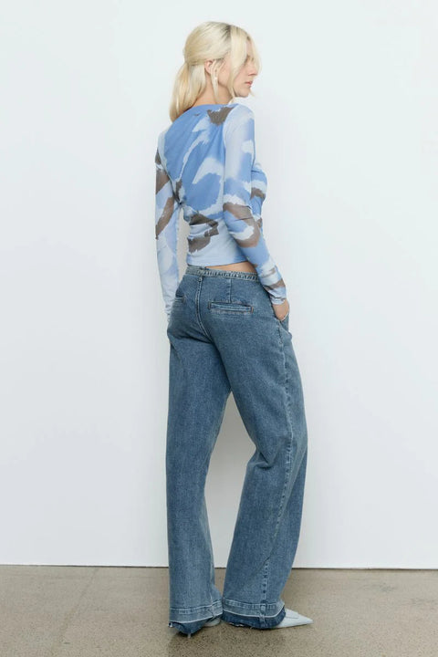 WHIRL MESH LONGSLEEVE TOP