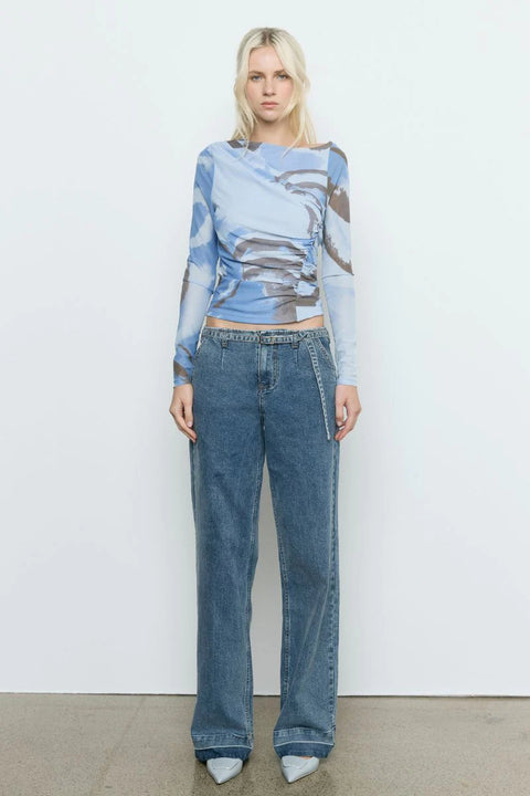 WHIRL MESH LONGSLEEVE TOP