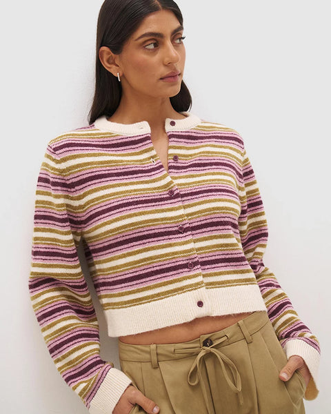 ORCHID STRIPE CARDIGAN